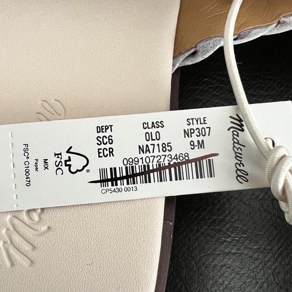 Madewell The Mena Woven Leather Slide Sandal in Ecru - Picture 6 of 7